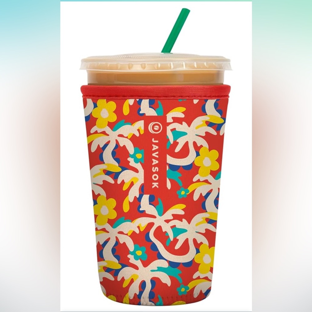 NEOPRENE CUP SLEEVE (Sok-It JavaSok) – Medium 22-28oz – Tropical Tangle – NWT